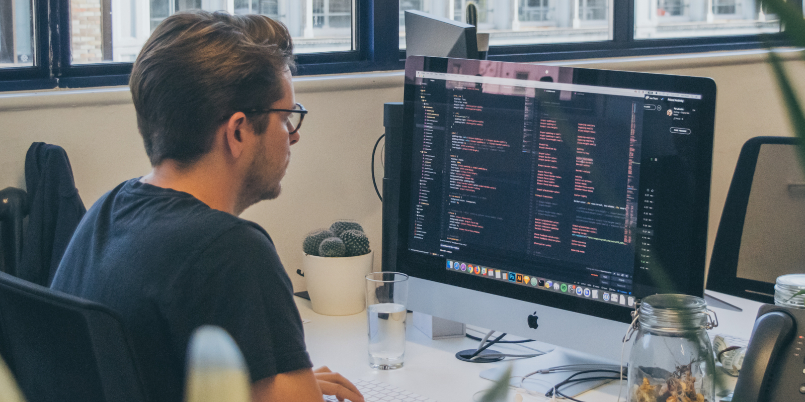 Joe working at his computer